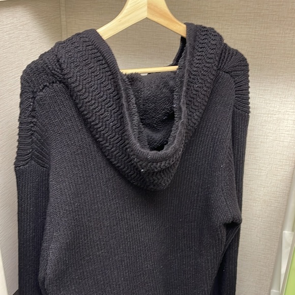 Men’s 2XL X-Ray Black Hooded Cable Knit Sweatshirt/Sweater - Picture 2 of 6